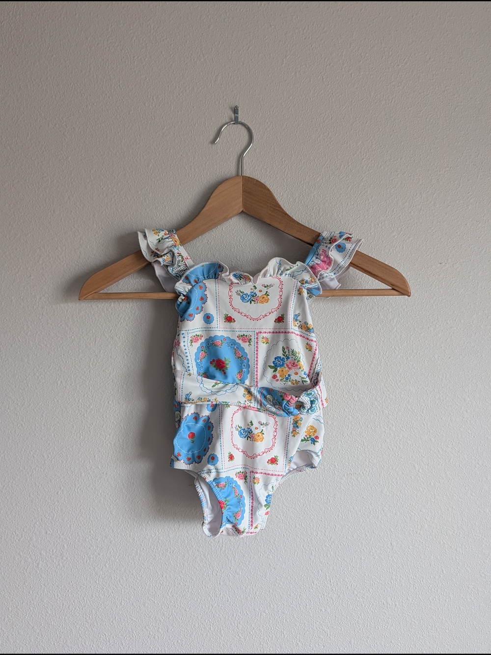 SweetHoney Floral Patchwork Ruffle Maisie One-Piece